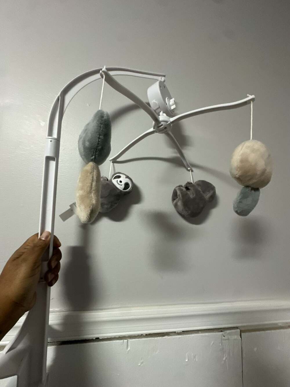 Little Love by NoJo Sloth Let's Hang Out Grey and White Musical Mobile